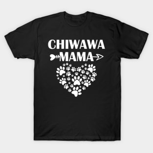 Chiwawa Mama Paws Heart T-Shirt